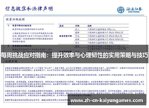每周挑战应对指南：提升效率与心理韧性的实用策略与技巧