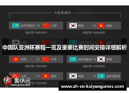 中国队亚洲杯赛程一览及重要比赛时间安排详细解析